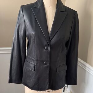 Alfani Women's Black Leather Suit Jacket